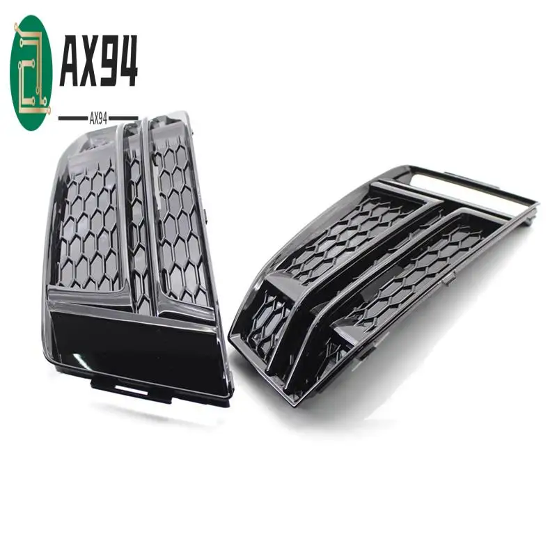 

AX94-1 Pair Front Fog Light Cover Bumper Grille For A4 B9 S-LINE 16-18 Car Grill 8W0807681F 8W0807682F