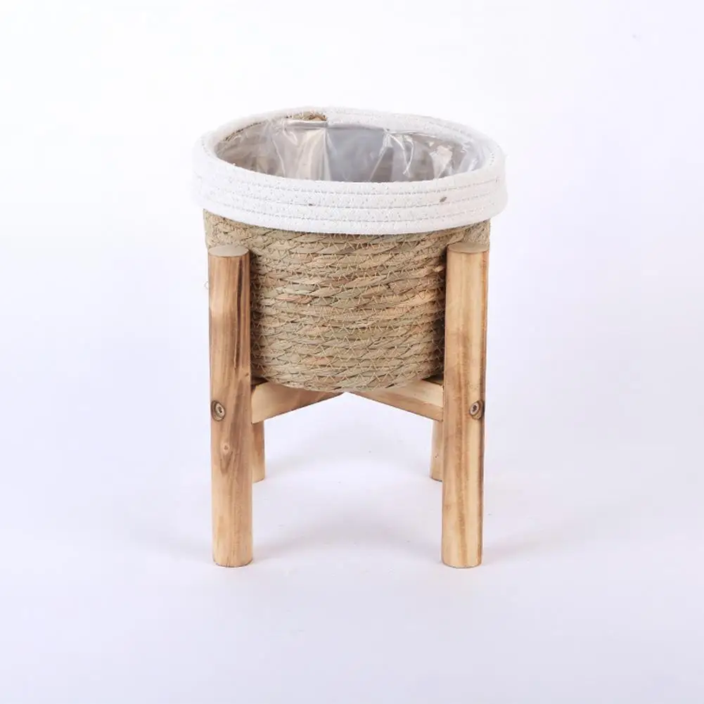 Fiddleleaf Fig Plant Holder Heavy Duty Floor Flower Stand Rattan Plant Display Shelf Stable Indoor Outdoor Pot for Balcony