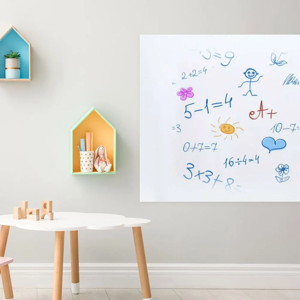 

White 45x300cm Dry Erase Wall Sticker Removable Reusable Kids Teaching Large Sheet Home Office Whiteboard Kids Drawing Doodle