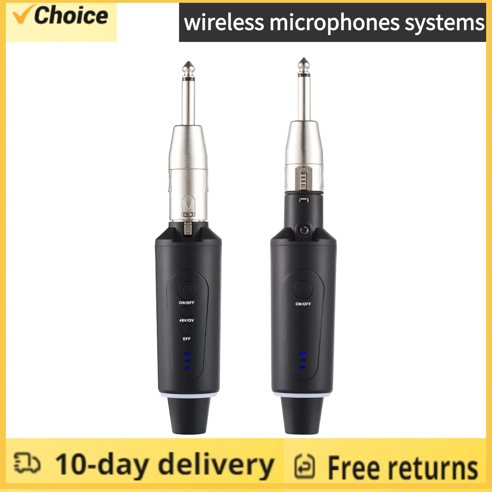 

Microphone Wireless Xlr Transmitter and Receiver 48V UHF Wireless Mic System for Audio Mixer Electric Guitar Bass Rechargeable