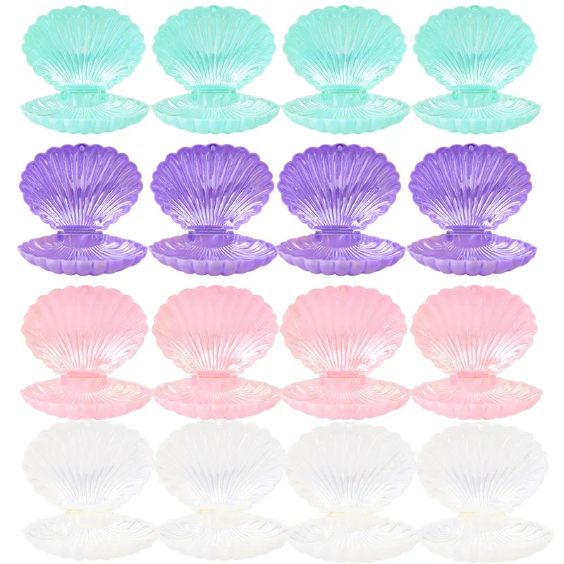 5/10pcs Colorful Shell Candy Boxes Mermaid Birthday Party Biscuit Gift Packaging Jewelry Storage Box Baby Shower Wedding Decor