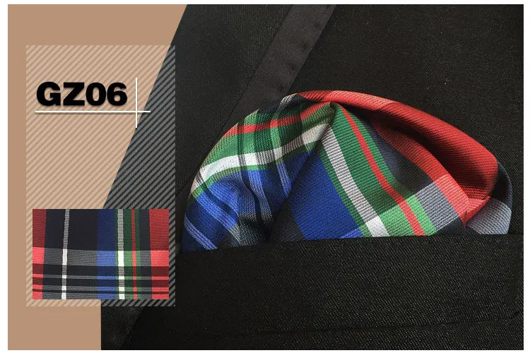 Classic Color Plaid Pockets Square for Man Party Business Office Formal Occasions Gift Accessories Handkerchiefs