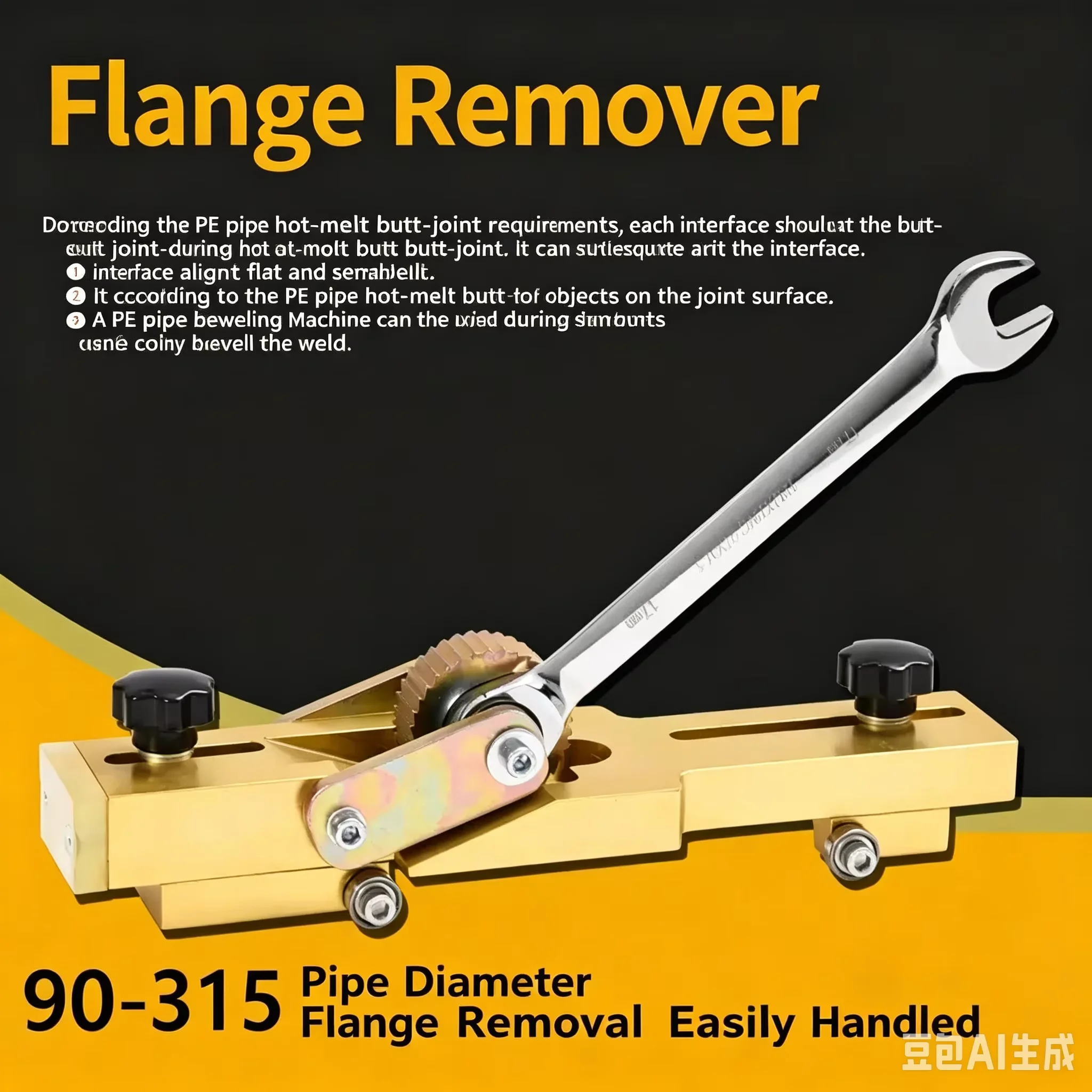 Welded edge cutting gas pipe shavings flange cutter 90-315mm manual PE pipe edge planer hot melt hip welding machine