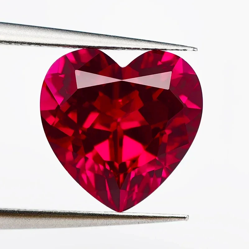 Nuodia Jewelry وصول أعلى حمامة الدم مختبر نمت روبي الأحجار الكريمة القلب قطع الاصطناعية روبي فضفاض الماس الأحجار الكريمة مع شهادة AGL