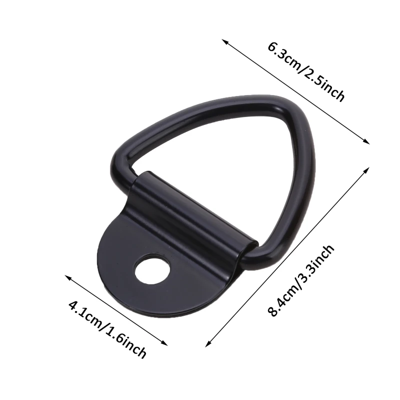 Black D Shape Pull Hook Tie Down Anchors Ring Iron Stainless Steel Cargo Tie Down Ring For Car Truck Trailers RV Boats