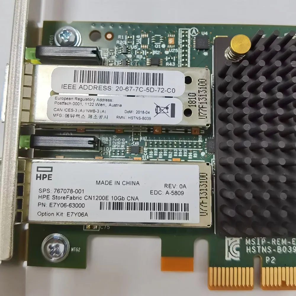 TT ل HP 518001-001 516937-B21 MNPH29D-XTR ConnectX-2 ثنائي المنفذ 2x SFP + شبكة onic 10 جيجابايت PCI-e x8 شحن سريع