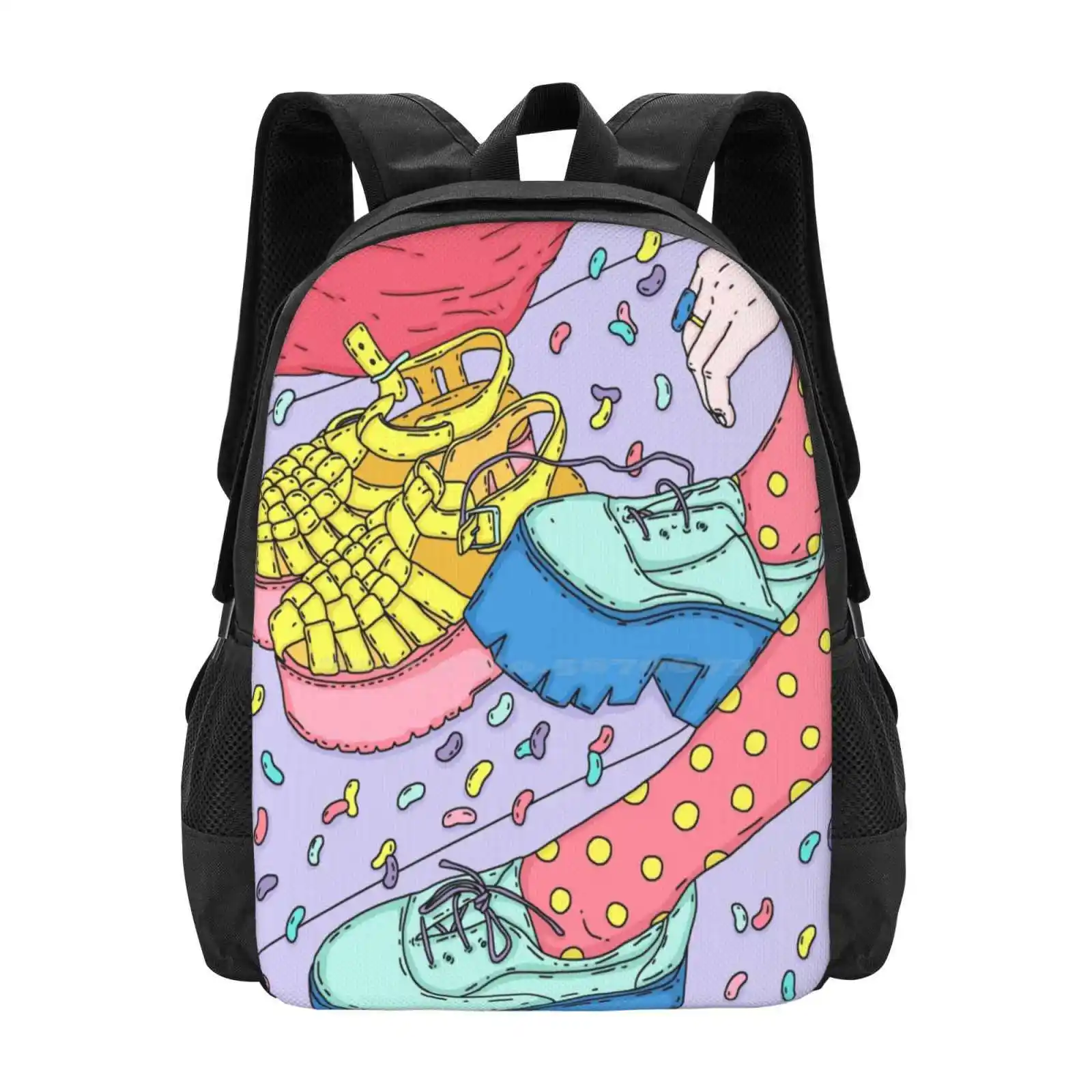 Mochila de granos de gelatina, bolsos de moda, ácido, colorido, Punk, moda, Tumblr real, gran oferta