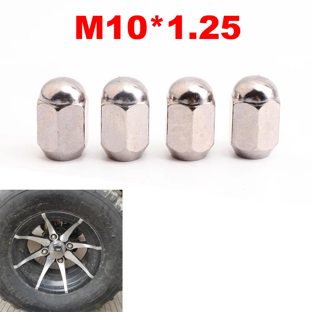 

M10X1.25 Chrome Wheel Hub Nut Fit For ATV Scooter Buggy UTV Quad Bike Vehicle Moto Alloy Aluminum Rim Wheel Accessories
