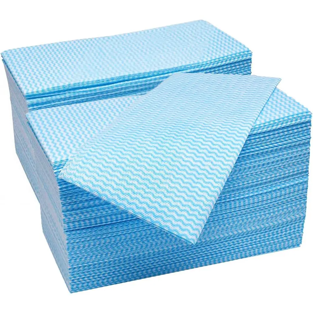 

100 Pack Heavy-Duty Blue Disposable Kitchen Towels - Ideal for Cleaning Dishes and Surfaces