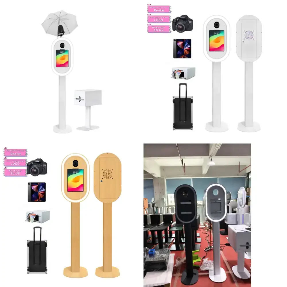 

New Selfie iPad Photo Booth Wedding for Party iPad DSLR Photo Booth with Printer Stand Flight Case