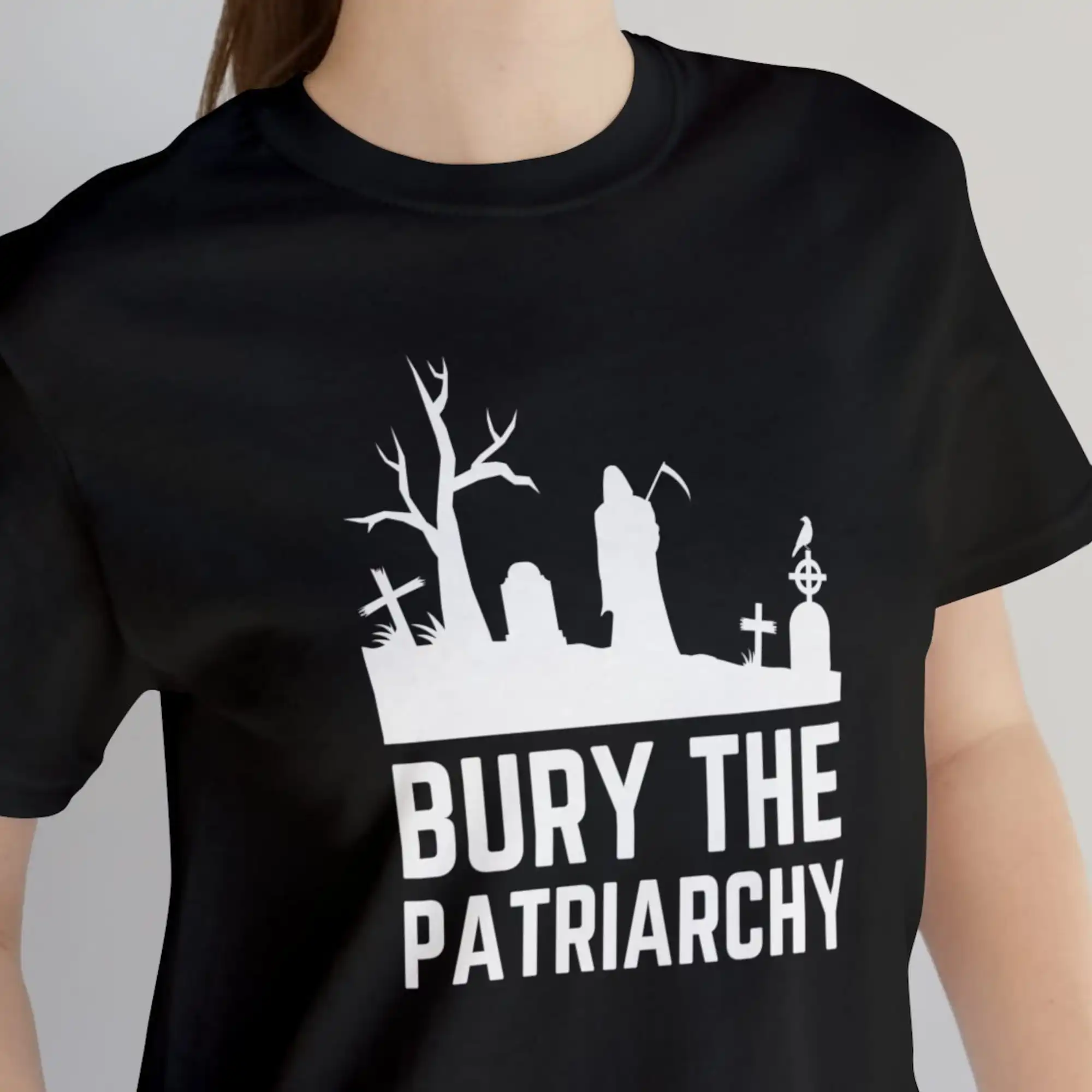 Bury The Patriarchy Grim Reaper Metal Militant Punk Feminist Goth Leftist T Shirt