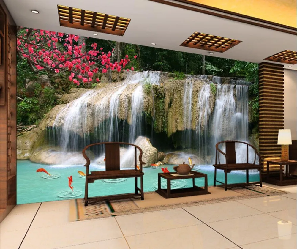 

Photo Wallpaper For Living Room Bedroom Door Decor 3d waterfall wallpapers 3D Photo Wallpaper Mural Papel De Parede