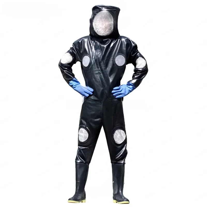 Heavy Duty 15 Hole PU Leather Protective Suit Hornet Clothing Apiculture Beekeeping Equipment Tools