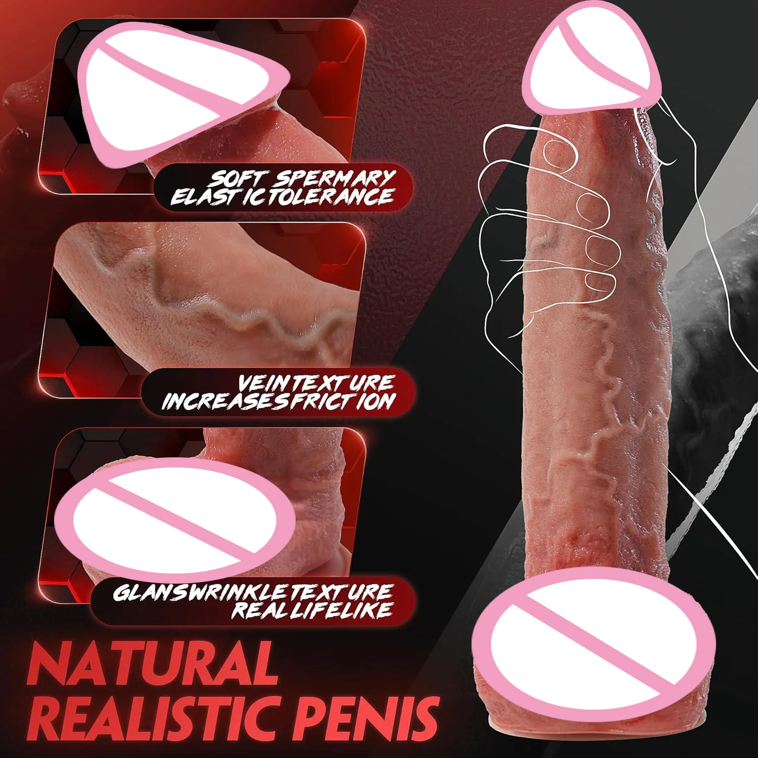 Real Skin Huge Dildo For Female Masturbation Super Realistic Penis Penetration Anal Sexy Adult Sex Toys For Women Men Orgasm 18+