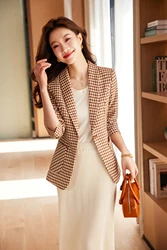 2023Professional Women's wear autumn and winter new boutique long-sleeved suit coat highlights a unique temperament