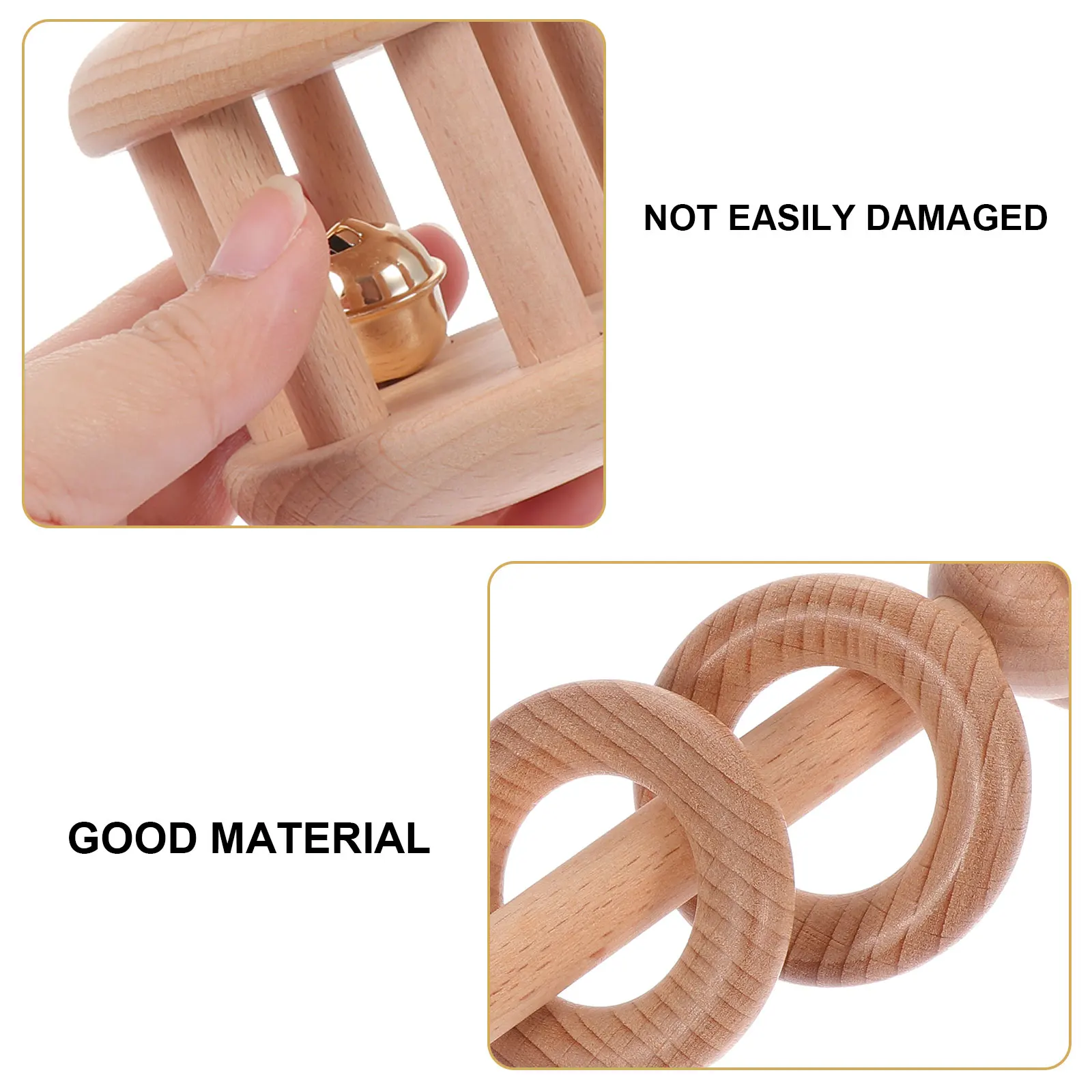 Juguete calmante para entrenamiento de dentición de agarre Molar de madera para bebé, desarrollo de habilidades motoras de mano, 3 uds.