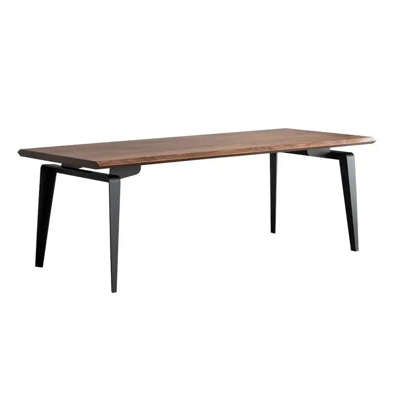 Nordic solid wood large board table North American black walnut dining table simple