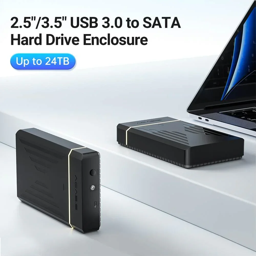 Acasis 2,5/3,5 pouces boîtier de disque dur Sata boîtier de pilote dur capacité 24 to USB 3.0 vers boîtier SSD Sata