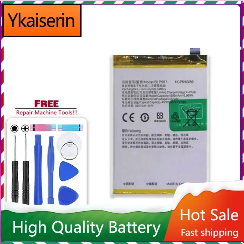 4500mAh BLP907 Battery for OPPO A96 Reno 7Z Reno 7Z 5G Reno 7 4G Reno 8 4G Reno 8Z 5G Reno 8 Lite 5G for 1+ Nord N20 5G Bateria