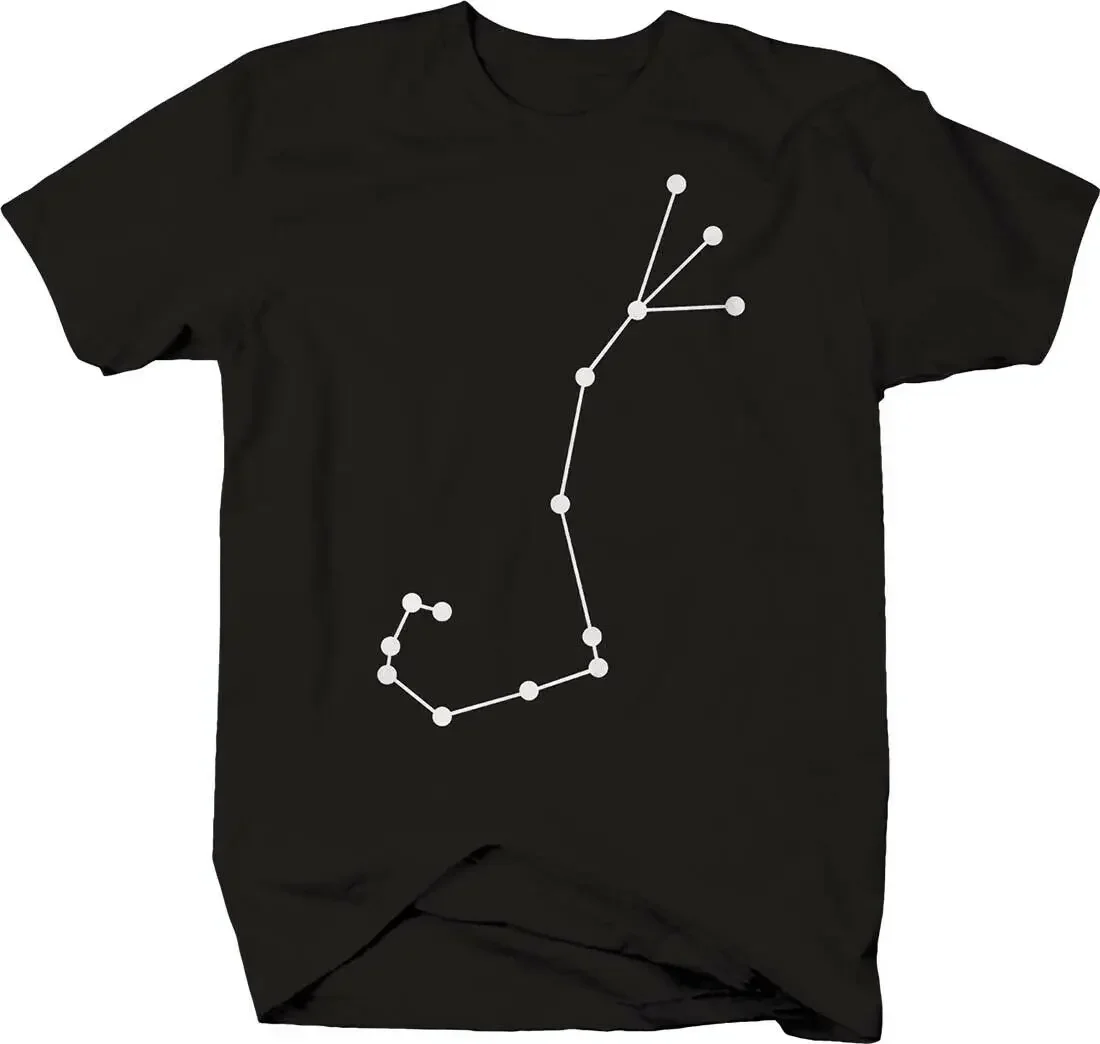 Scorpio Star Map Oct 23-Nov 21 Zodiac Sign Astronomy T-Shirt Summer Cotton Short Sleeve O-Neck Mens T Shirt New S-3XL