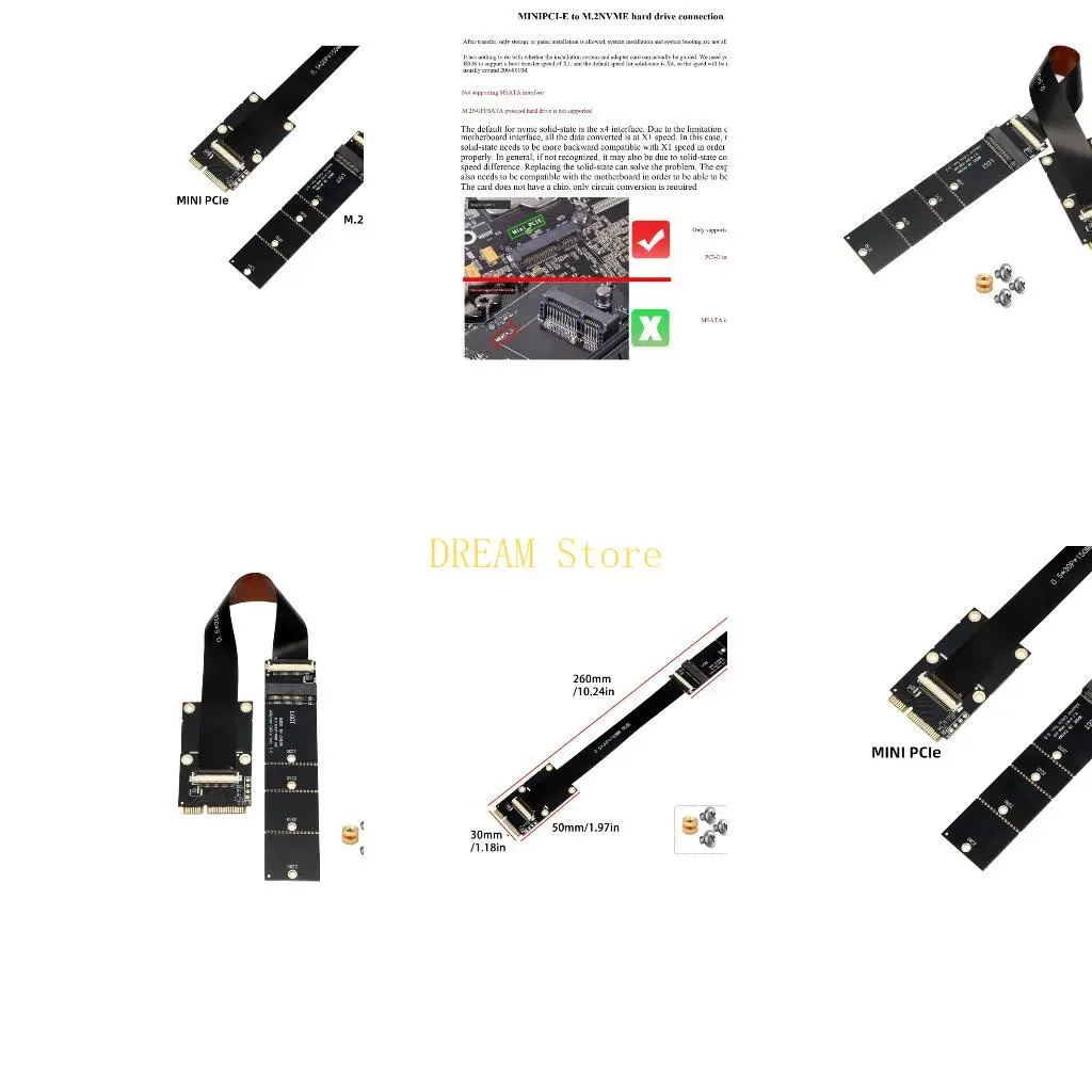 M.2 M-Key Cable Adapter Board for Internal Mini PCIe Storage Project Use Best Sale