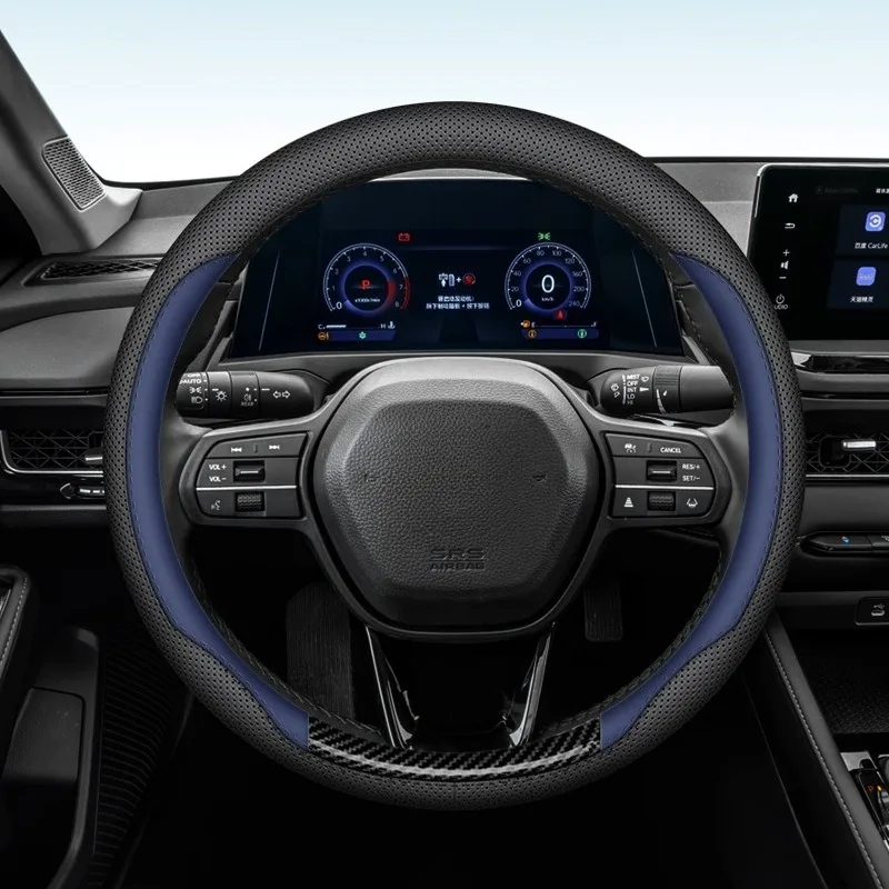 Universal Car Steering Wheel Cover Leather Steering Wheel Covers Car Interior Accessories 38cm O/D Type Non Slip Steering Covers - Image 4