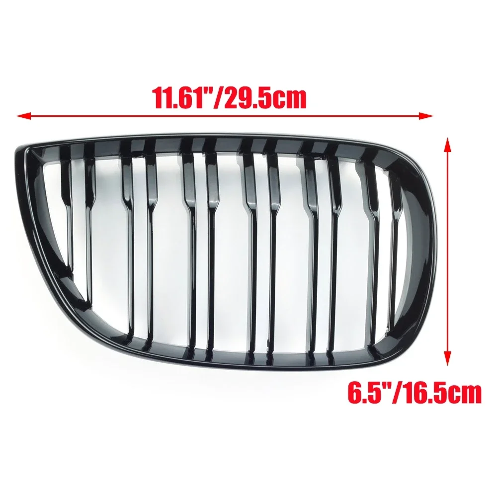 GlossyBlack Car Front Kidney Grill Double Slat Racing Grills For BMW 1-Series E81 E87 Pre-facelift 5-door 2004 2005 2006 2007