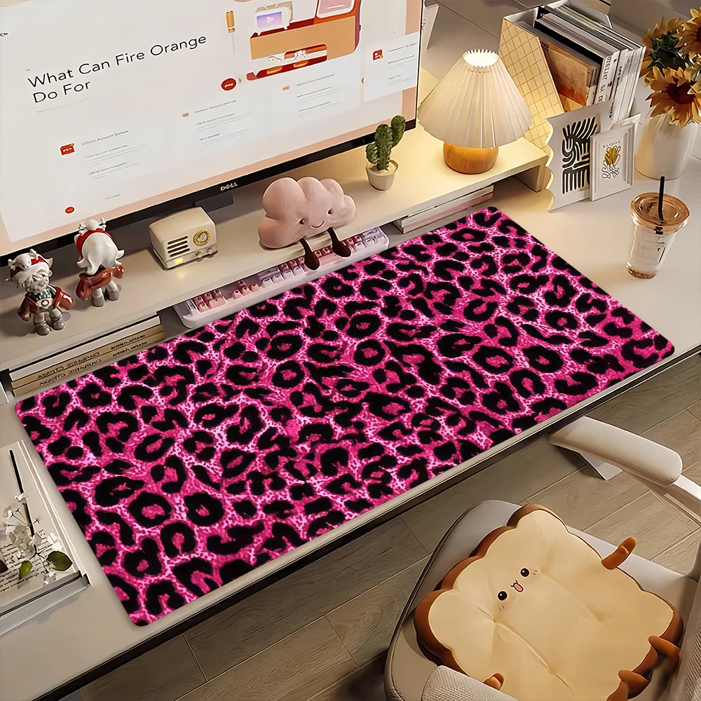 Y2k Leopard Print  Mouse Pad Non-slip Rubber Computer Mat Gamer Balance Decoracion Deskmat Laptop Office Large