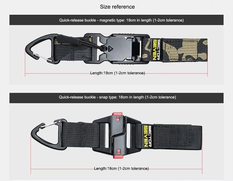 Taktische Dreieck-Schnellverschluss-Schnalle Einzelhaken EDC Schlüsselanhänger Mehrzweck-Outdoor-Camping-Überlebensgürtel Hängezubehör – Detail 2