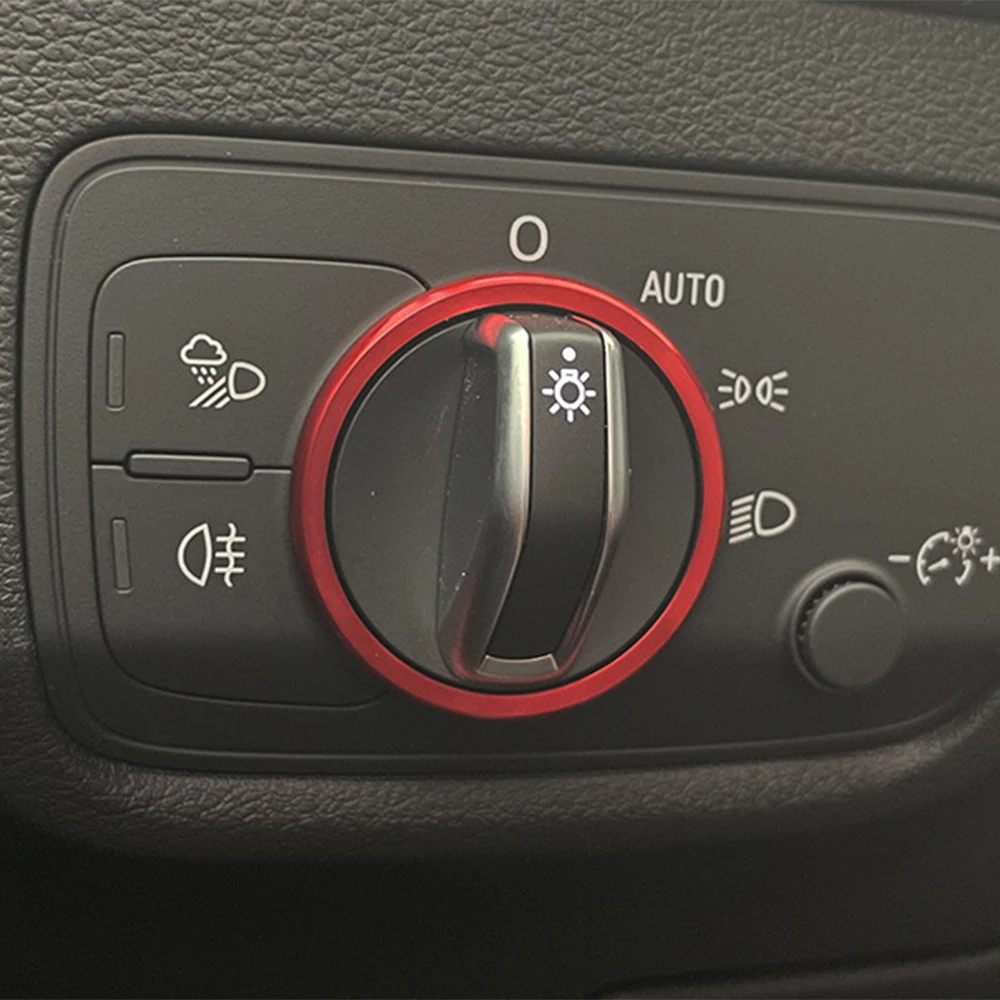 Auto Faro Interruttore Pulsante di Controllo Anello Decor Adesivo Finiture Protettive Copertura
