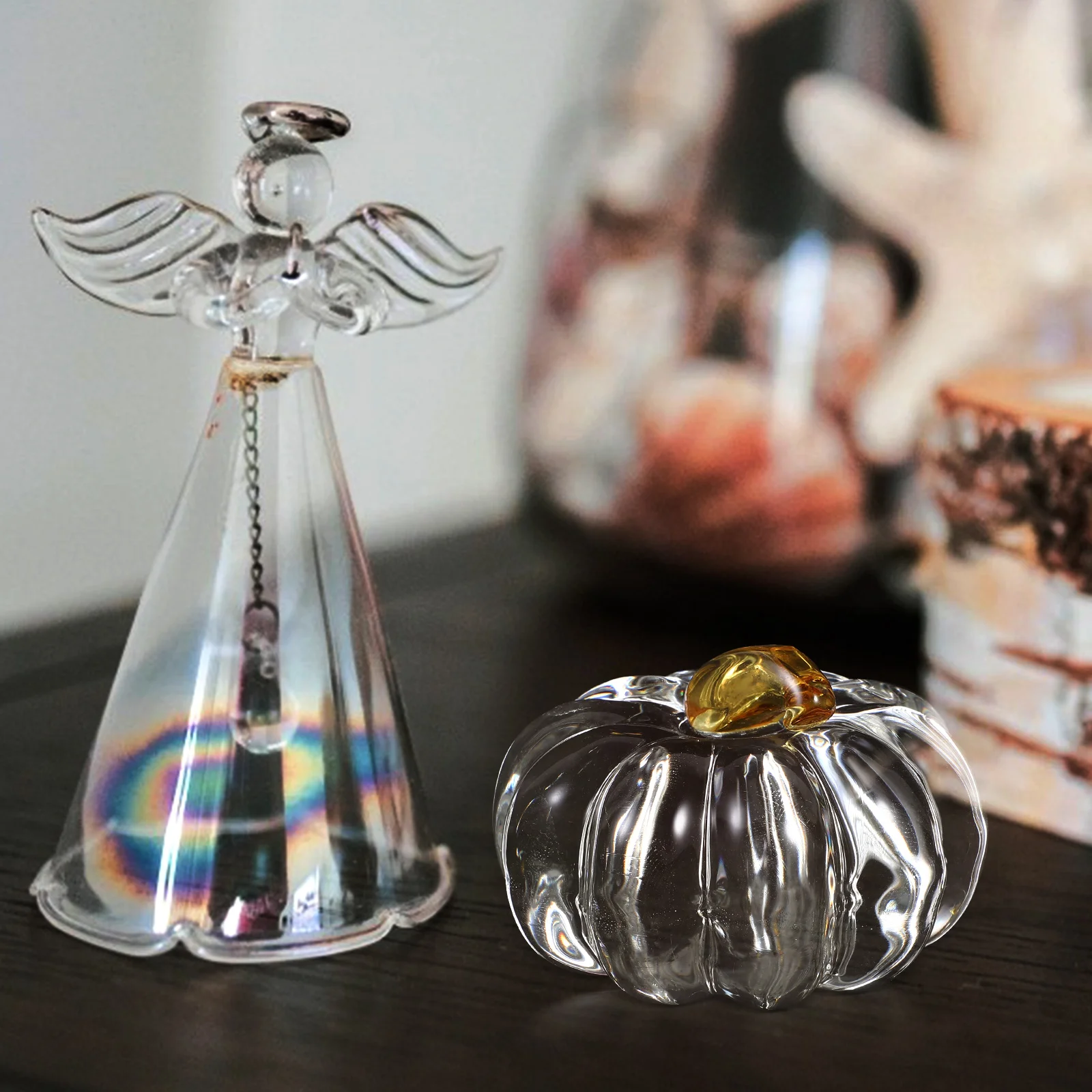

Crystal Pumpkin Decor 63mm Transparent Pumpkin for Desk Shelf Home Office Living Room Bedroom Dining Room Party Decoration Fine
