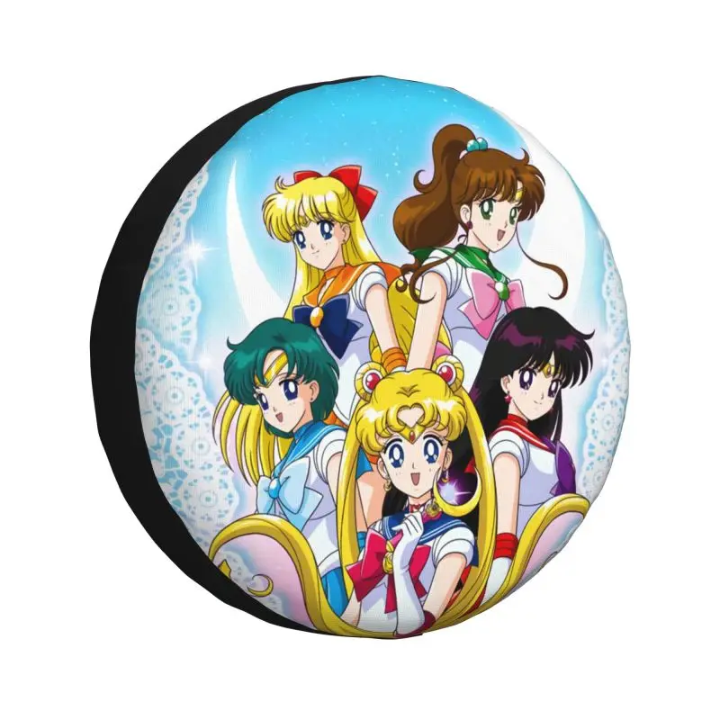 

Custom Japanese Anime Shojo Sailor Tire Cover 4WD 4x4 SUV Cartoon Moon Girl Spare Wheel Protector for Jeep 14" 15" 16" 17" Inch