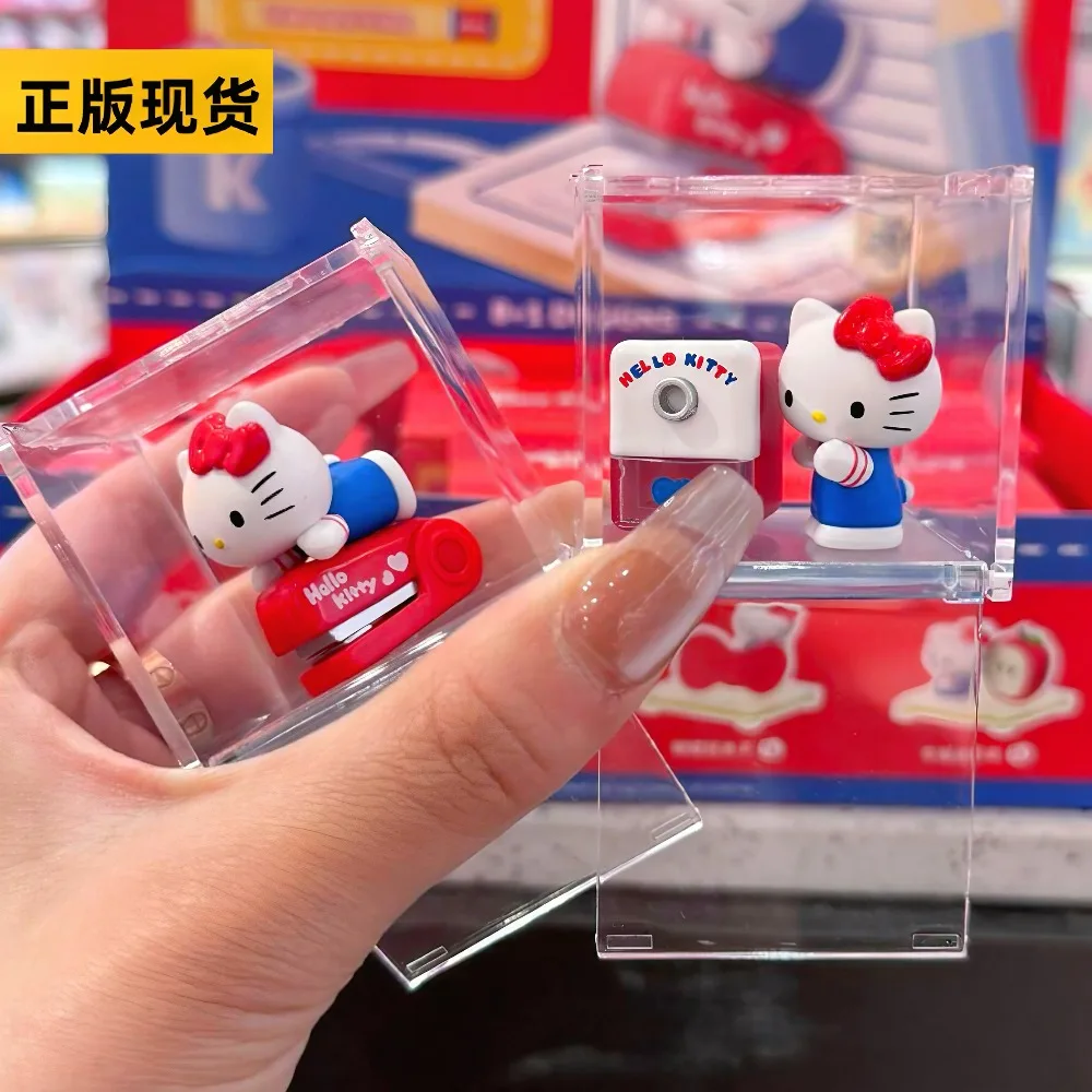 

Sanrio Hello Kitty Fun Stationery Series Mini Action Figure Blind Box Cute Stapler Pencil Sharpener Figurine Miniature Case Gift