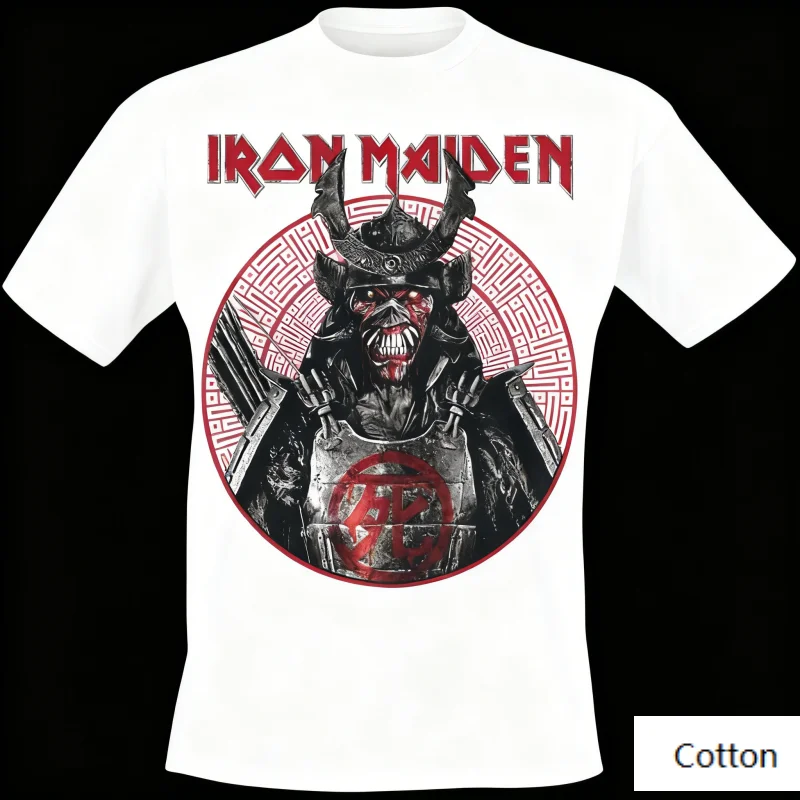

Футболка Iron Maiden Samurai Eddie, футболка с круглым вырезом в стиле хэви-метал, необходимая для любителей металлов и острых стилей