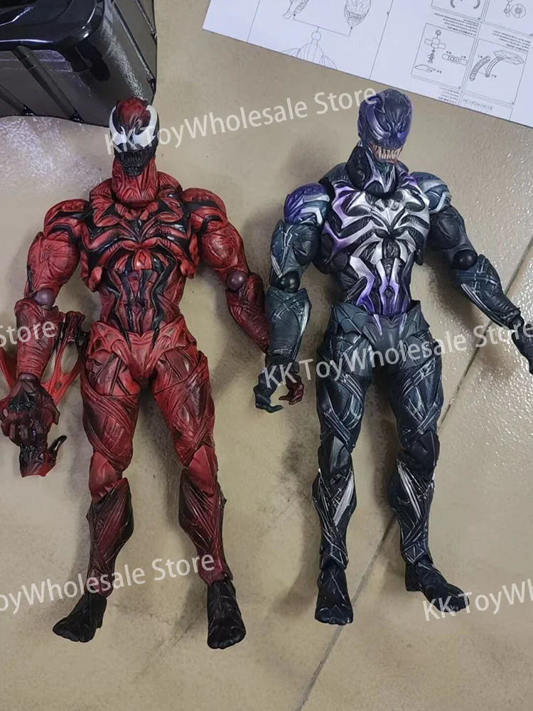 In Stock Spiderman Venom:Let There Be Carnage Play Arts 27cm Venom Carnage Movie Action Figure Anime Model Christmas Gifts Toys