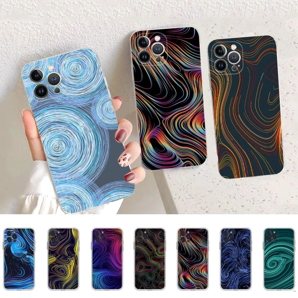 

Abstract and colorful line Phone Case For iPhone 15 14 11 12 13 Mini Pro XS Max Cover 6 7 8 Plus X XR SE 2020 Funda Shell