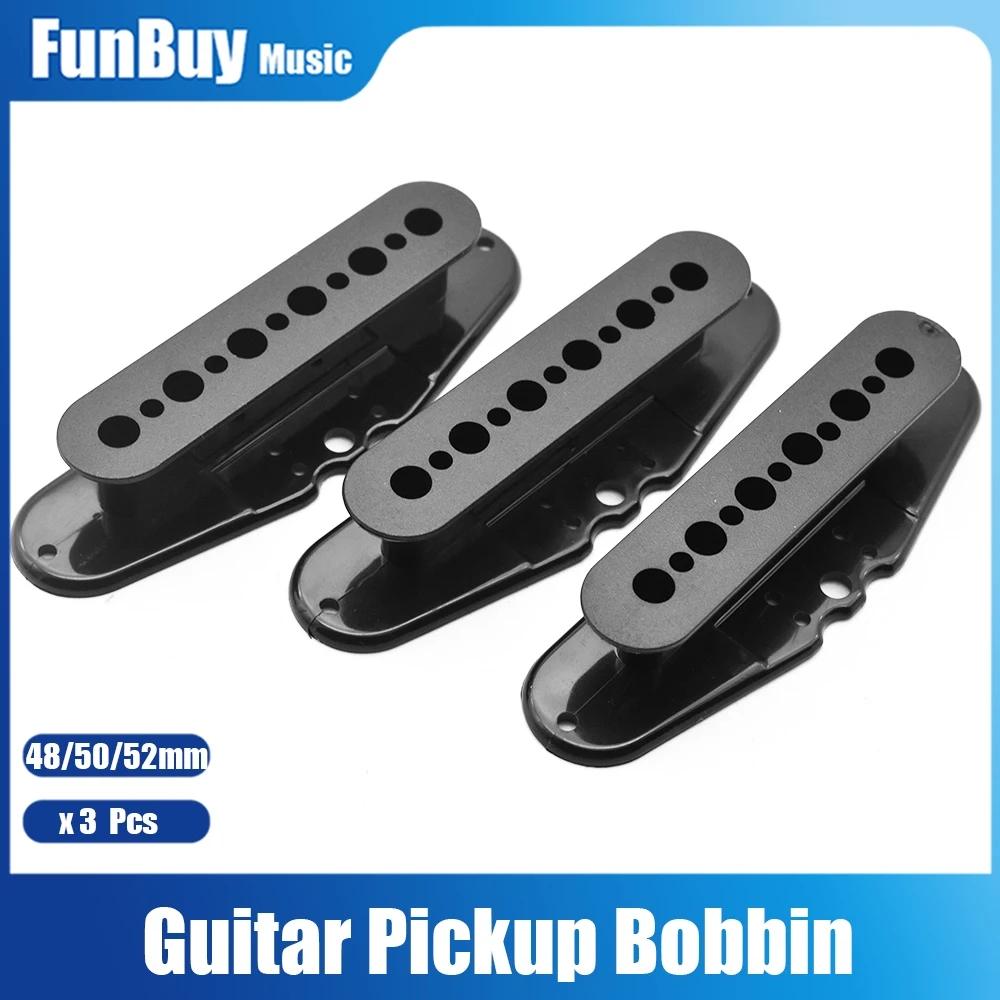 3pcs Single Coil Guitar Pickup Bobbin for ST Electric Guitar Pickup Coil Cover ABS 48/50/52mm Pole Spacing Bobbin