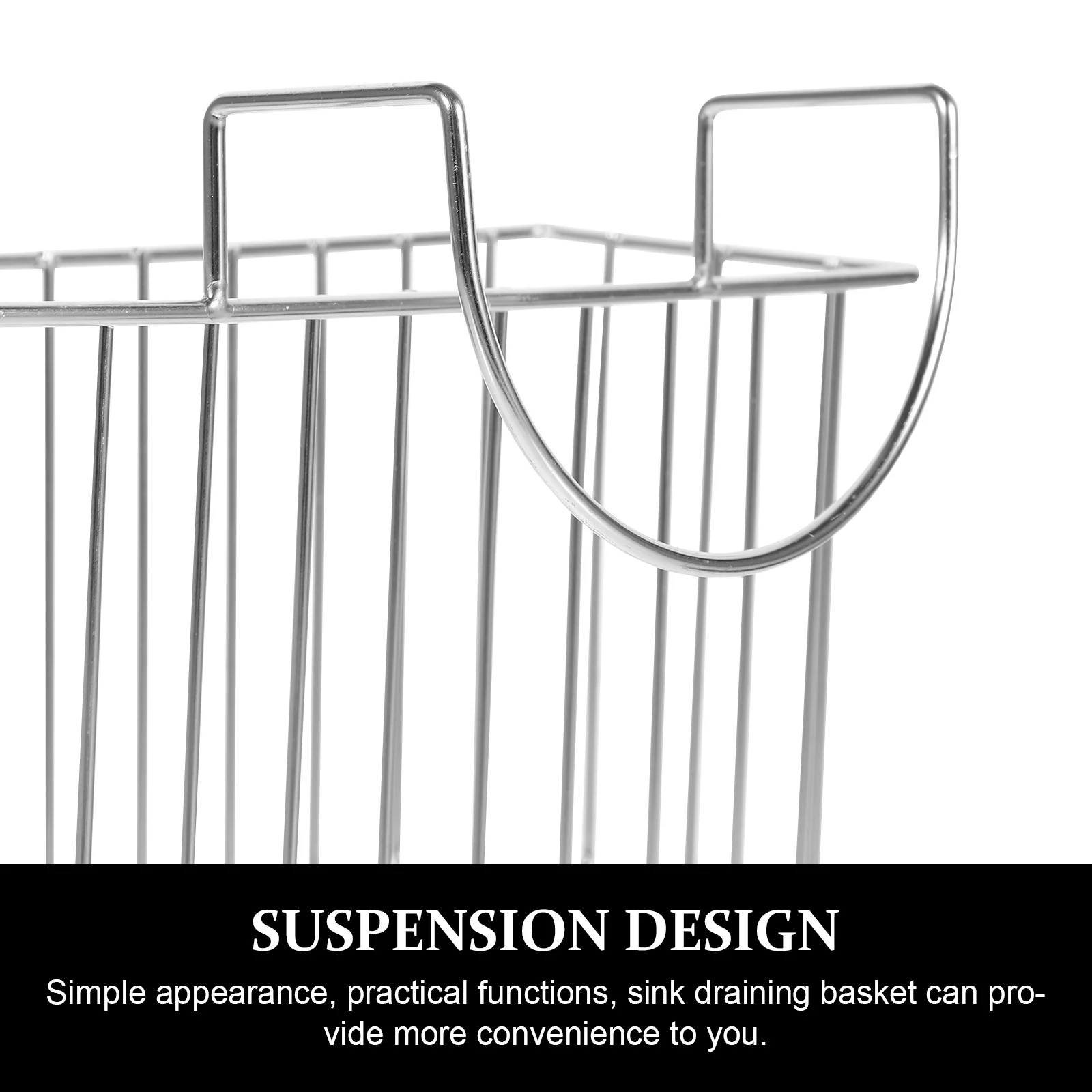 

Stainless Steel Drain Basket Smooth Edges Kitchen Sink Storage Rack Draining Basket For Sponge Waste Sink Hanging Storage