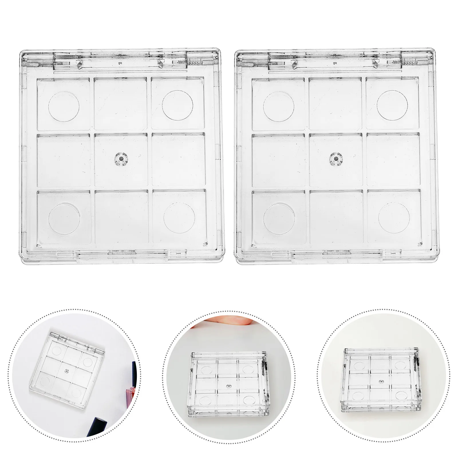 

2pcs Plastic Jewelry Box Clear Organizer Grid Dividers Storage Containers Beads Earrings Necklaces Rings Accessories Nail Art