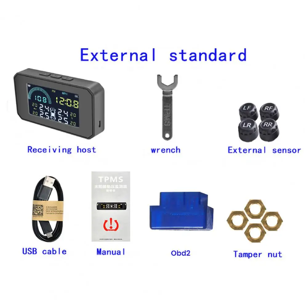 Car TPMS Convenient High Accuracy LCD Display IP67 Tire Pressure Monitoring System for SUV