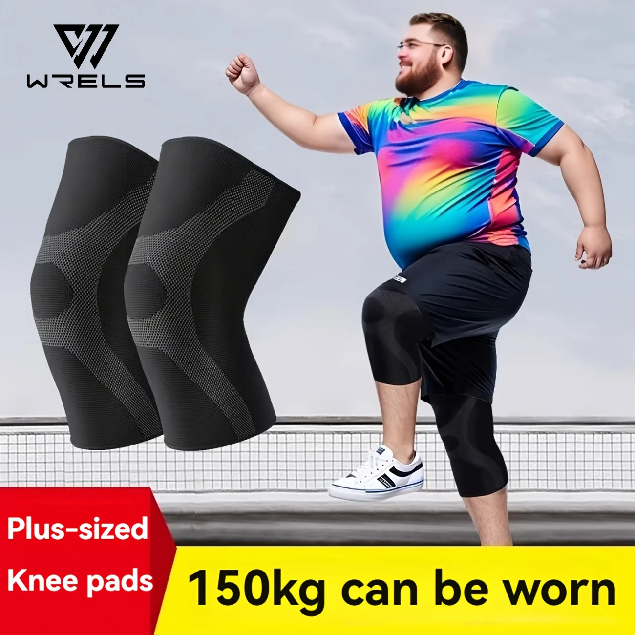 2pcs Plus Size Knee Pads Compression Knee Support for Obese Men Women Heavy-Duty Anti-slip Arthritis Relief Fitness Knee Cover