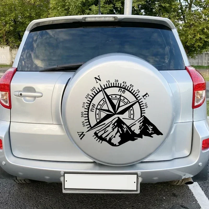 Vinyl Decal Mountain Compass Car Stickers Waterproof Auto Decor for Niva SUV 4X4 Off Road Rear Window 20cm*16.7cm