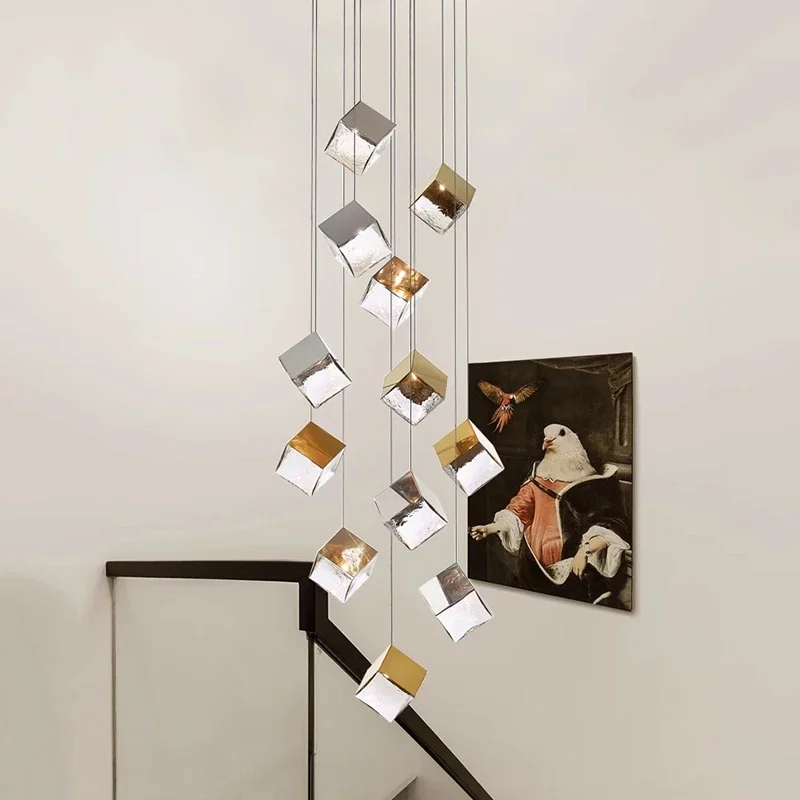 

Modern Modern Art Blocksr Pendant Light for Living Room Hallway Staircase Designer Chandelier Indoor Lighting Lusters Luminaires