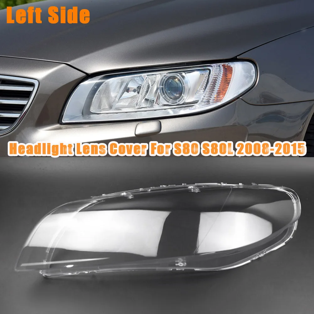 Left+Right for Volvo S80 S80L 2008-2015 Car Headlight Lens Cover Front Head Light Lamp Lampshade Lamp Shell Cover Clear