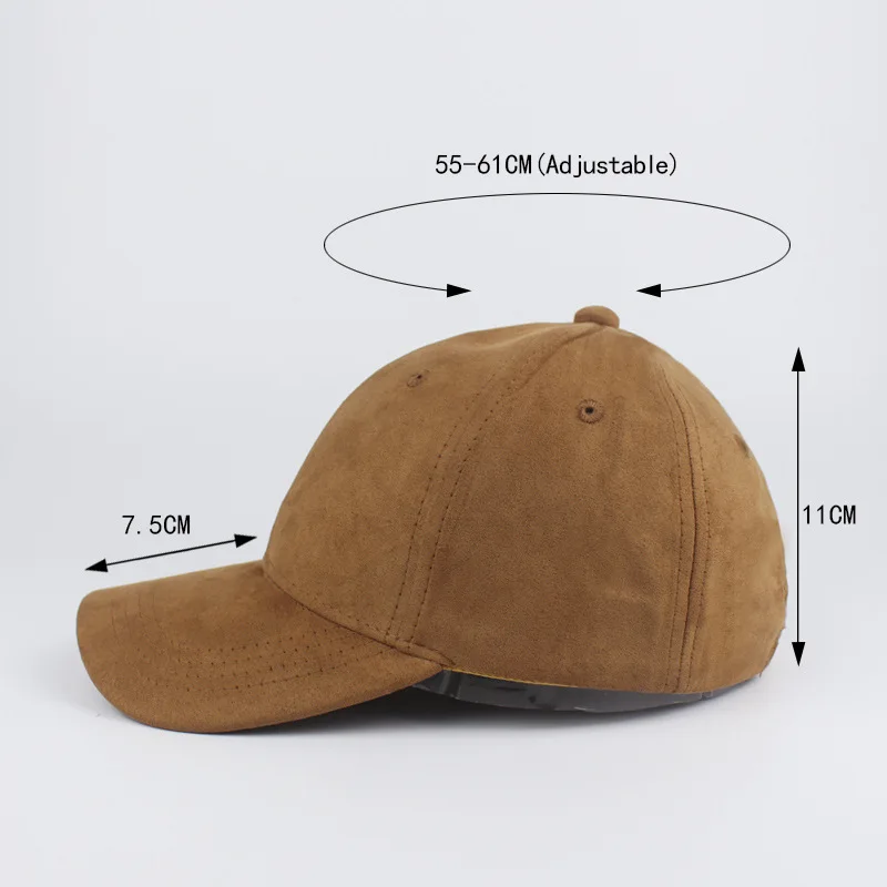 Fashion Solid Color Suede Baseball Cap For Women And Mens Snapback Gorras Adjustable Retro Hats