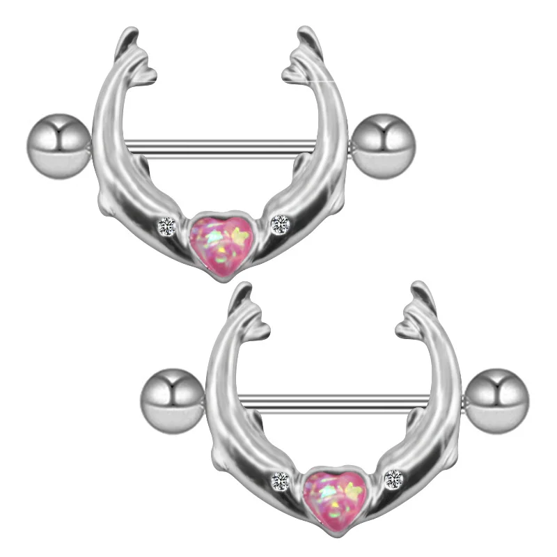 2Pcs New Zircon Heart Nipple Rings Cover Piercing Body Jewelry Spider Nipple Bar Ring Barbell Nipple Pircing Sexy Women