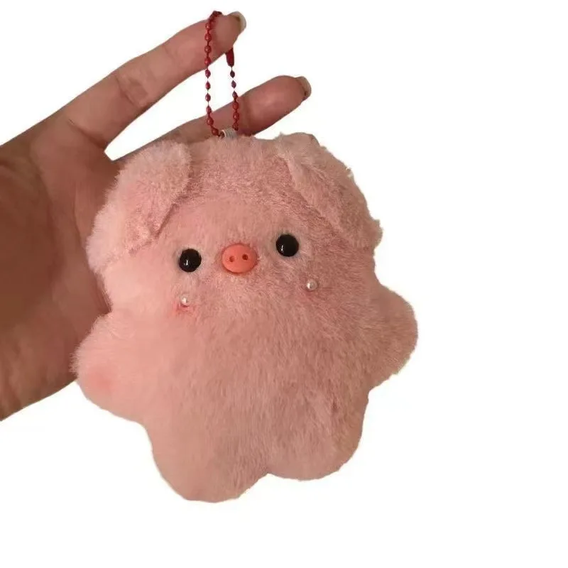 Pendentif de poupée couinant porcelet rose de 11cm, pendentif de sac à dos pour fille, joli porte-clés de poupée en peluche