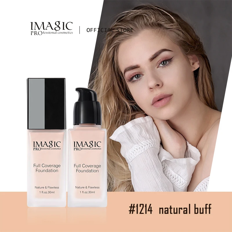 IMAGIC Liquid Foundation Matte Professional Facial Concealer Oil Control Waterproof Long Lasting Easy to Wear Moisturizing Makeu