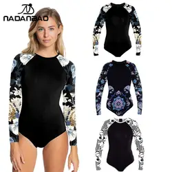 Nadanbao costume da bagno Sexy da donna manica lunga Sport all'aria aperta costume da bagno femminile spiaggia stampa digitale surf body costume da bagno