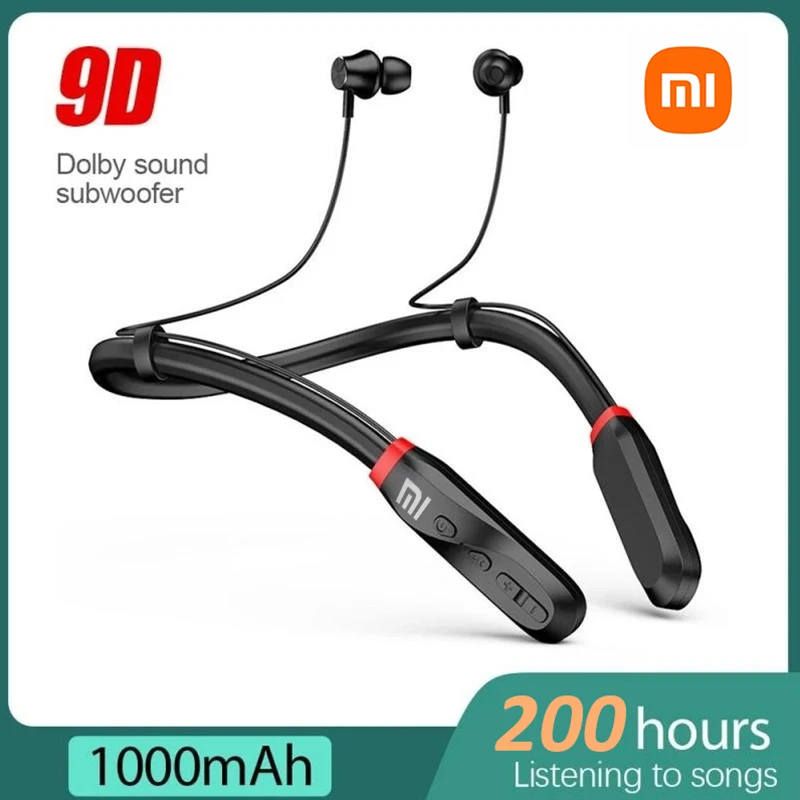 XIAOMI Mijia I35 Neckband Wireless Headset TWS Bluetooth Earphones 9D Stereo Sound Headphones In Ear sports Earbuds Built-in Mic